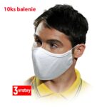Higienske bombažne maske, trislojne, SAFER WHITE, 10 kosov