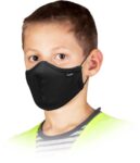 Otroška higienska maska iz bombaža, trislojna, SAFER BLACK, 10 kosov