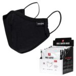 Moška higienska bombažna maska, 3-slojna, SAFER BLACK MAXI