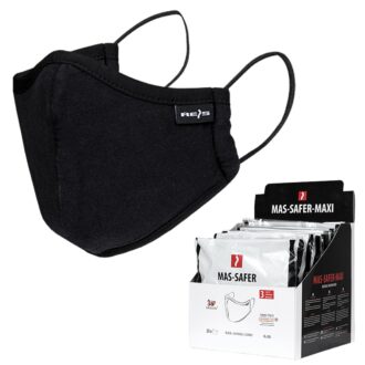 Moška higienska bombažna maska, 3-slojna, SAFER BLACK MAXI