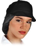 Ženska kuharska kapa s šiltom BERGO BLACK