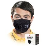 Higienska maska KN95, črna, z ventilom, 5-slojna, 10 kosov