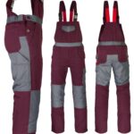 Delovne hlače z naramnicami DELUX BURGUNDY