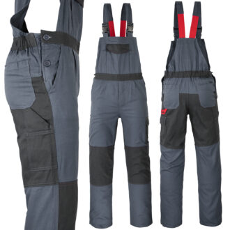 Delovne hlače z naramnicami DELUX GREY