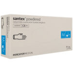 Diagnostične lateksne rokavice, 100 kosov, MERCATOR Santex®, s pudrom