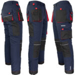 Zimske delovne hlače do pasu PROFI NAVY RED