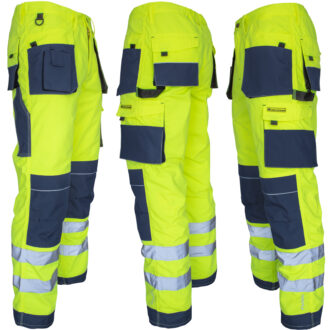 Odsevne delovne hlače do pasu PROFI HIVIS NAVY