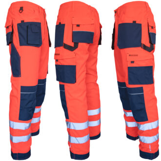 Odsevne delovne hlače PROFI HIVIS NAVY RED