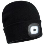 Zimska kapa z LED svetilko SHINE BLACK