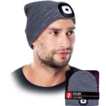Zimska kapa z LED svetilko SHINE GREY