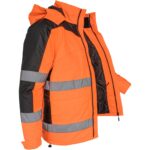 Odsevna, toplotno izolirana delovna jakna s kapuco TORTON ORANGE