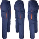Ženske delovne hlače z elastanom FRAULAND NAVY ORANGE