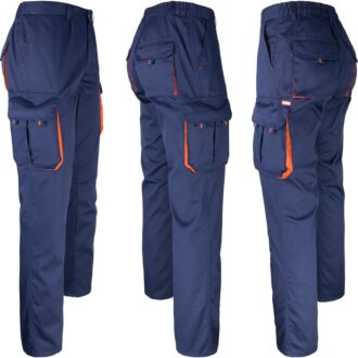 Ženske delovne hlače z elastanom FRAULAND NAVY ORANGE