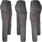 Ženske delovne hlače z elastanom FRAULAND GREY RED