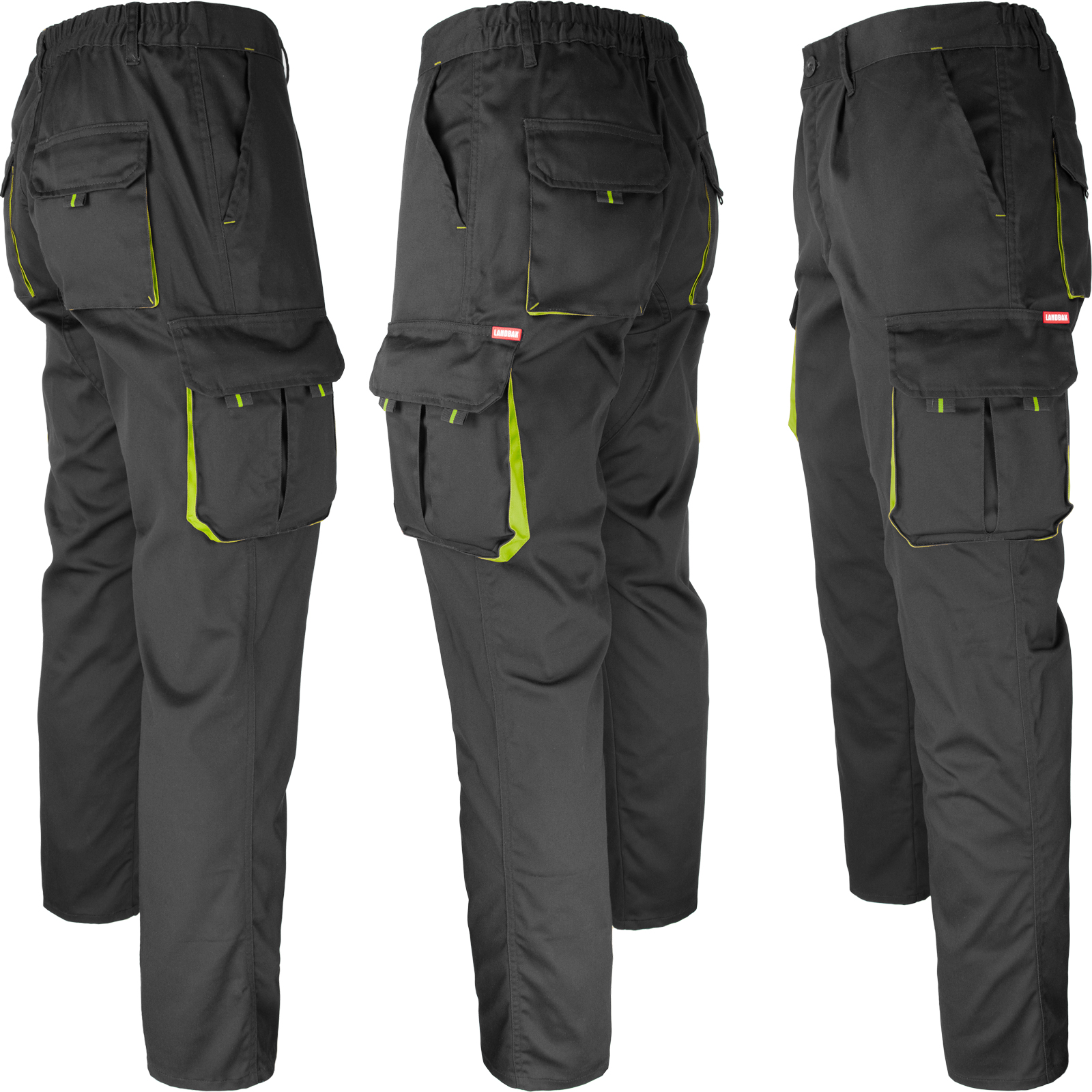 Delovne hlače z elastanom MANNLAND BLACK YELLOW Delovne hlače z elastanom MANNLAND BLACK YELLOW