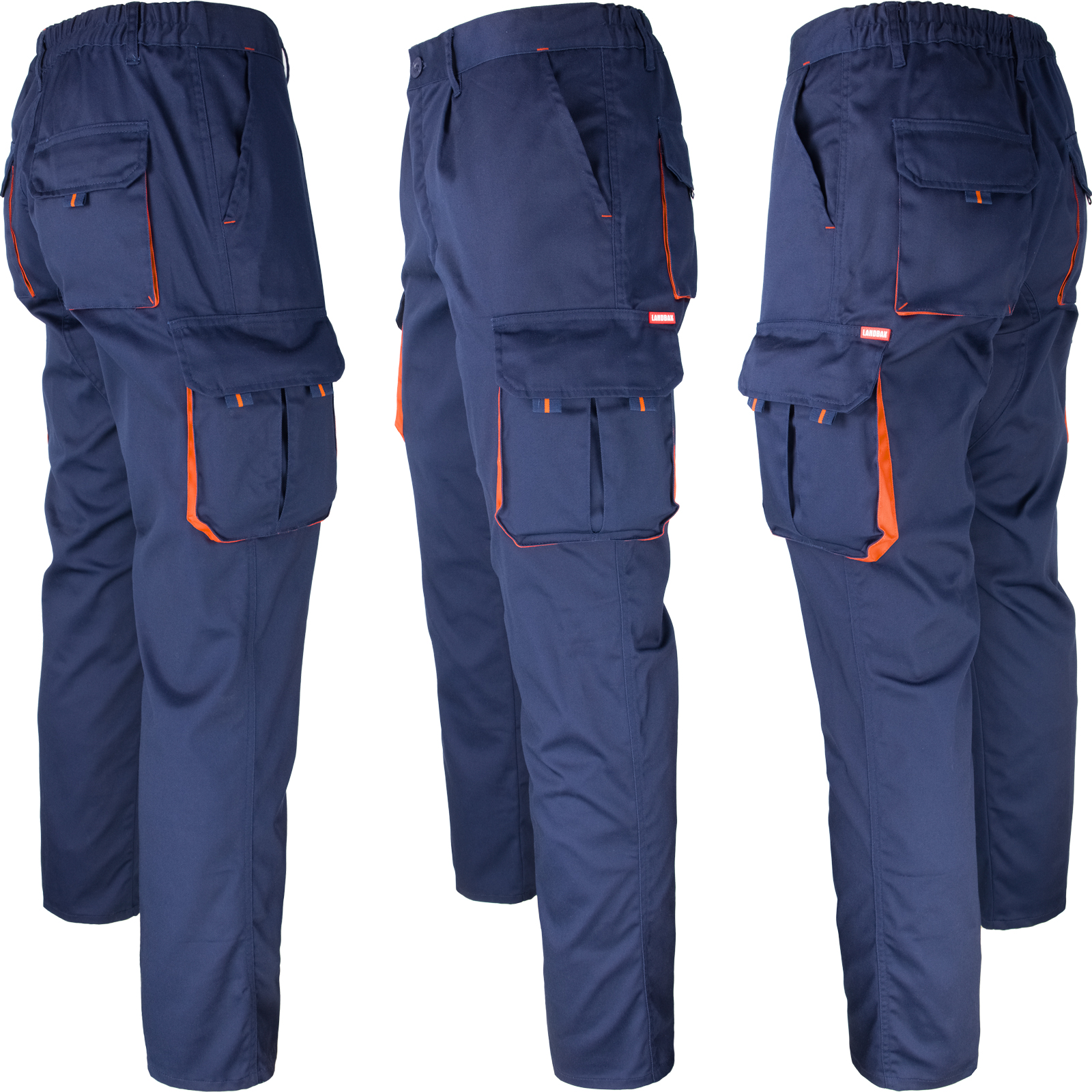 Delovne hlače z elastanom MANNLAND NAVY ORANGE Delovne hlače z elastanom MANNLAND NAVY ORANGE