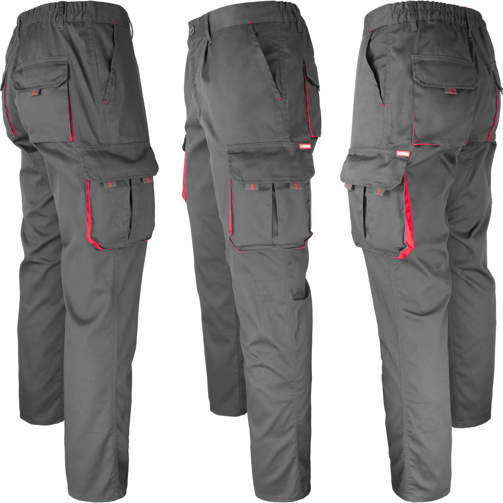 Delovne hlače z elastanom MANNLAND GREY RED Delovne hlače z elastanom MANNLAND GREY RED