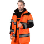 Dolga odsevna zimska jakna MILE ORANGE