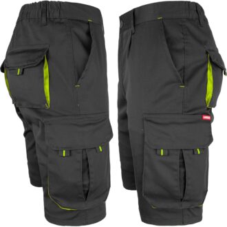 Ženske delovne kratke hlače z elastanom FRAULAND BLACK YELLOW