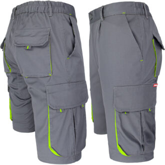 Ženske delovne kratke hlače z elastanom FRAULAND GREY YELLOW