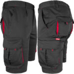 Delovne kratke hlače z elastanom MANNLAND BLACK RED