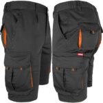 Delovne kratke hlače z elastanom MANNLAND BLACK ORANGE