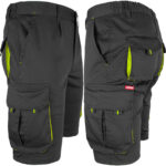 Delovne kratke hlače z elastanom MANNLAND BLACK YELLOW