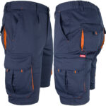 Delovne kratke hlače z elastanom MANNLAND NAVY ORANGE