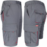 Delovne kratke hlače z elastanom MANNLAND GREY RED