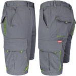 Delovne kratke hlače z elastanom MANNLAND GREY YELLOW