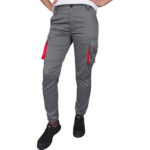 Ženske delovne hlače z elastanom FRAUJOG GREY RED