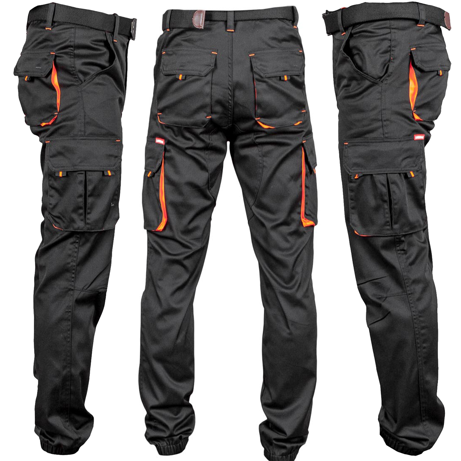 Delovne hlače z elastanom MANJOG BLACK ORANGE Delovne hlače z elastanom MANJOG BLACK ORANGE