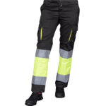 Ženske odsevne hlače z elastanom FRAULAND HIVIS BLACK