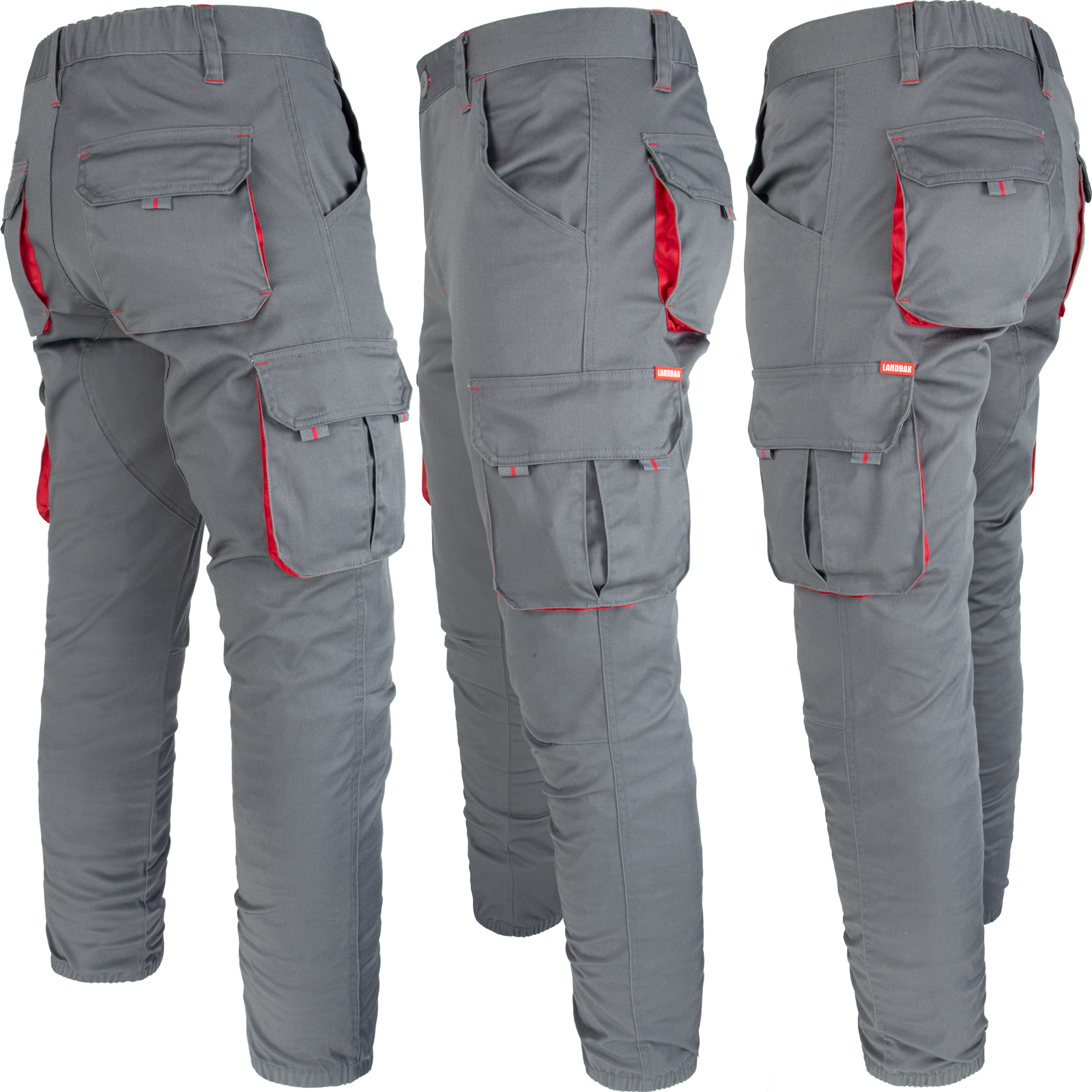 Delovne hlače z elastanom MANJOG GREY RED Delovne hlače z elastanom MANJOG GREY RED