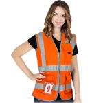 Ženski odsevni telovnik z zadrgo LADY ORANGE