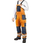 Odsevne hlače z naramnicami PROFI HIVIS NAVY