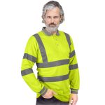 Odsevna delovna polo majica z dolgimi rokavi FLUO GELB