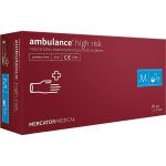 Diagnostične lateksne rokavice, 50 kosov, MERCATOR Ambulance® High Risk, brez pudra
