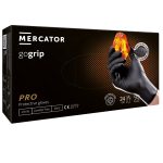 Nitrilne rokavice za enkratno uporabo, 50 kosov, MERCATOR® GoGrip BLACK, brez pudra