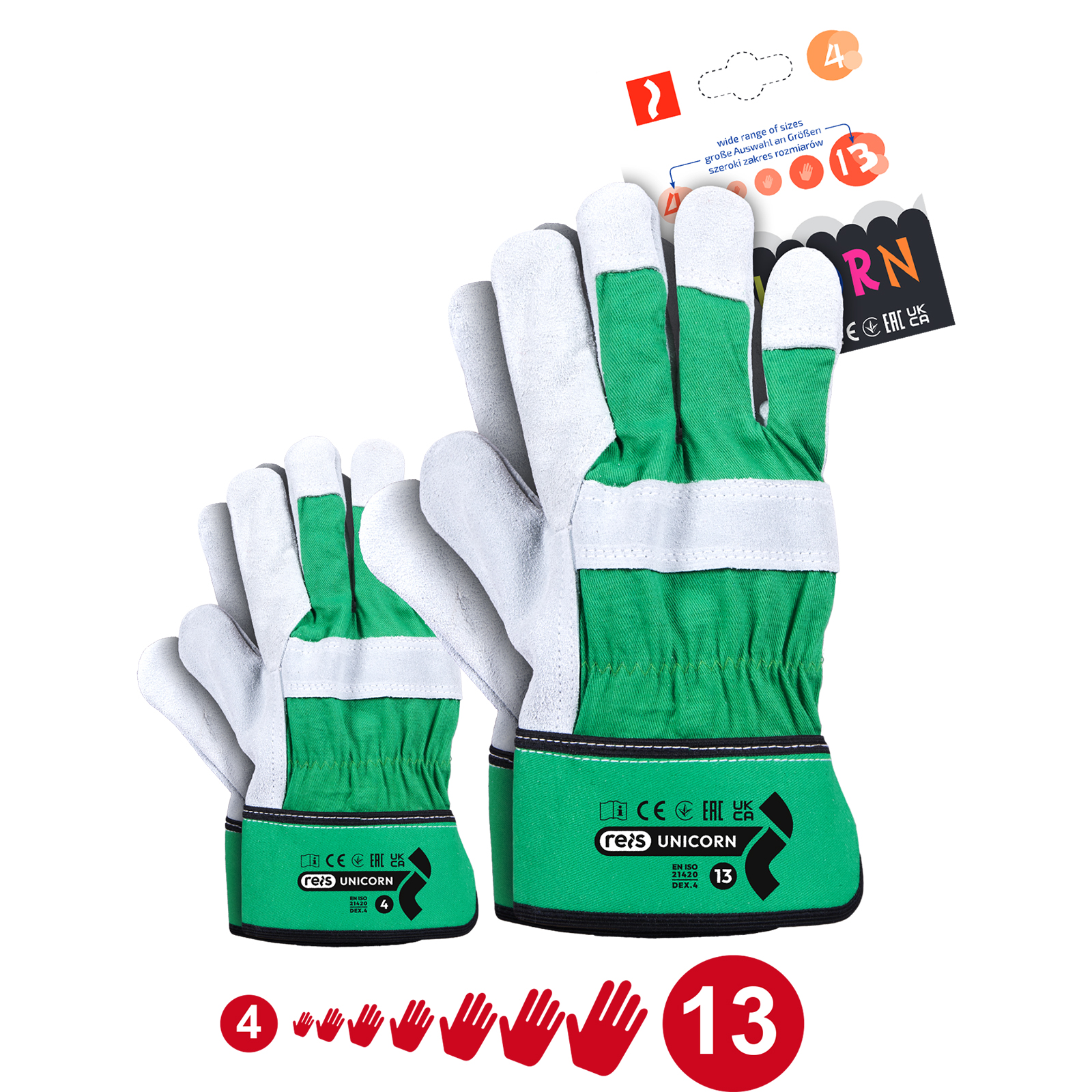 Delovne kombinirane rokavice UNICORN, velikosti od 4 do 12 Delovne kombinirane rokavice UNICORN, velikosti od 4 do 12